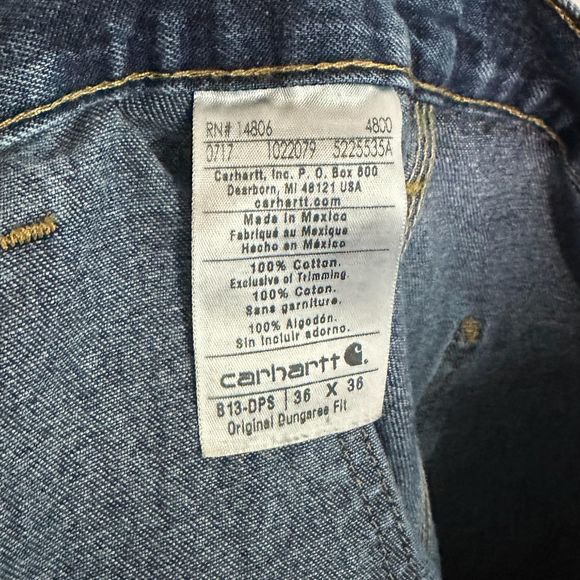 Carhartt Original Dungaree Fit Men's Jeans, 36x36, Pre-owned - Picture 3 of 4